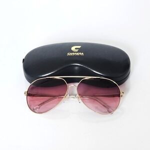 Carrera 2030S Gold Aviator Sunglasses Pink Purple Gradient Lens UV Protect Case